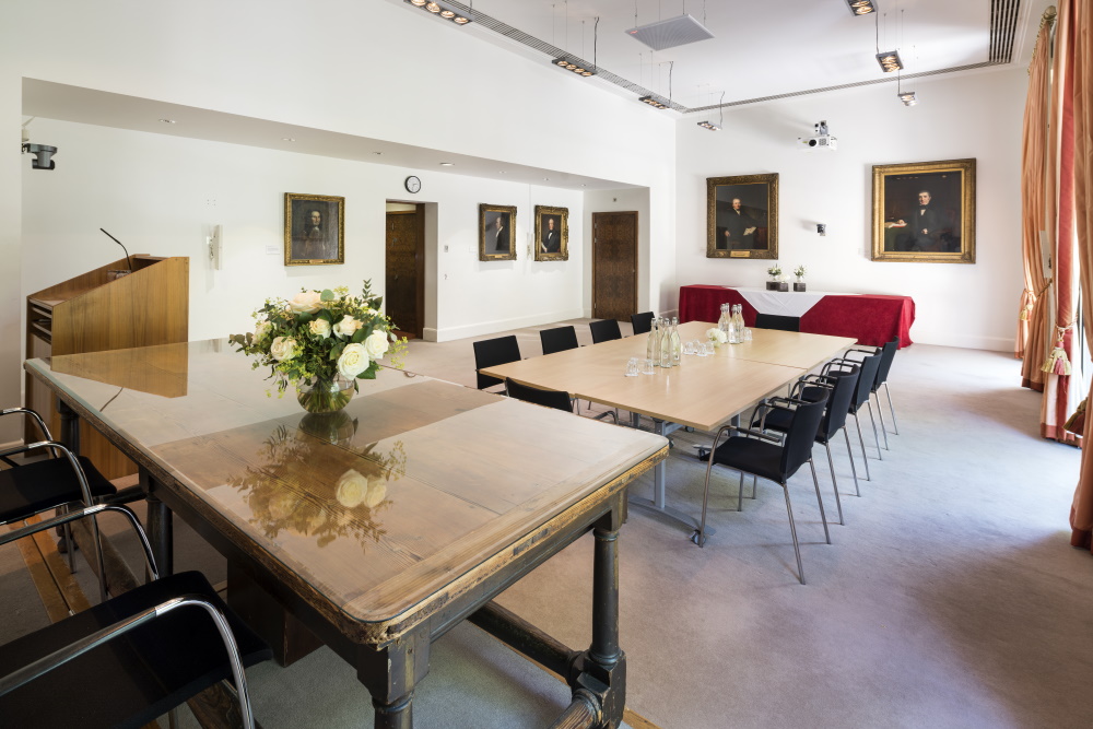 A large boardroom table.