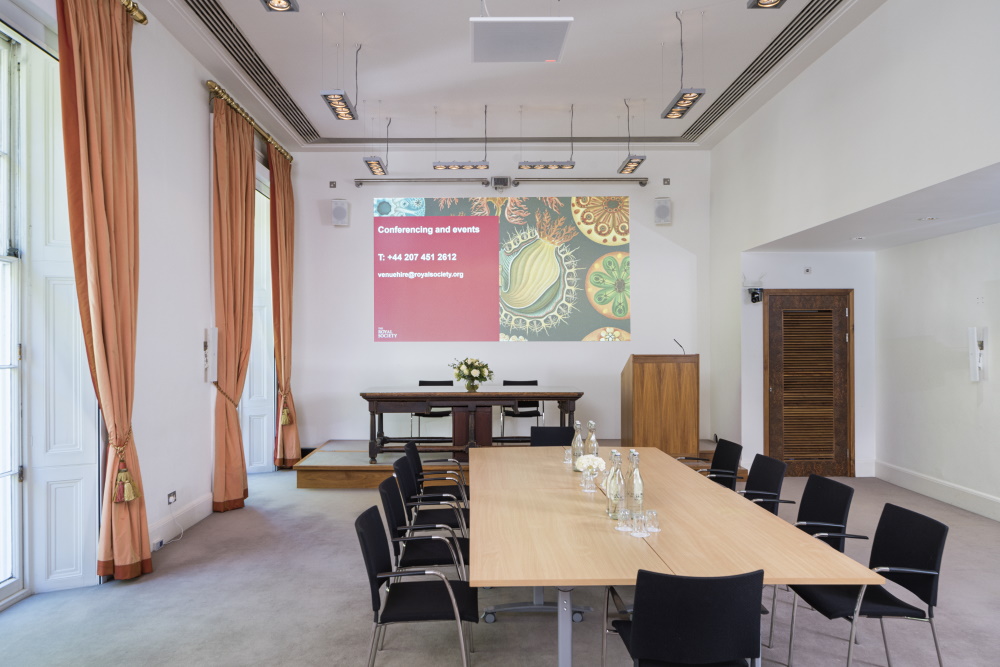 A large boardroom table.