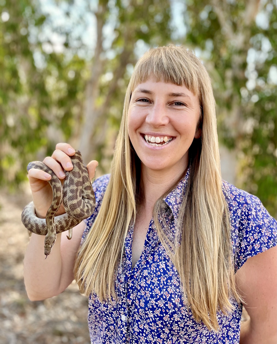 Georgia ward-Fear holding a snake